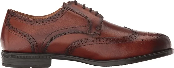 Florsheim Midtown Wingtip Oxford Men's Lace Up Wing Tip Shoes Cognac Smooth : 7 D (M), Full Grain leather - Image 8