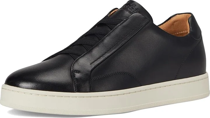 Florsheim Monopoli Elastic Lace To Toe Sneakers Men's Slip on Shoes Black : 10 W (3E), Leather - Image 5