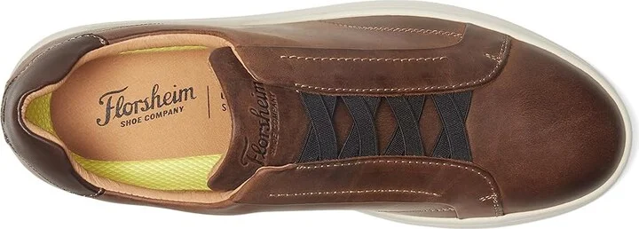 Florsheim Monopoli Elastic Lace To Toe Sneakers Men's Slip on Shoes Brown Crazy Horse : 10.5 M (D), Leather - Image 2