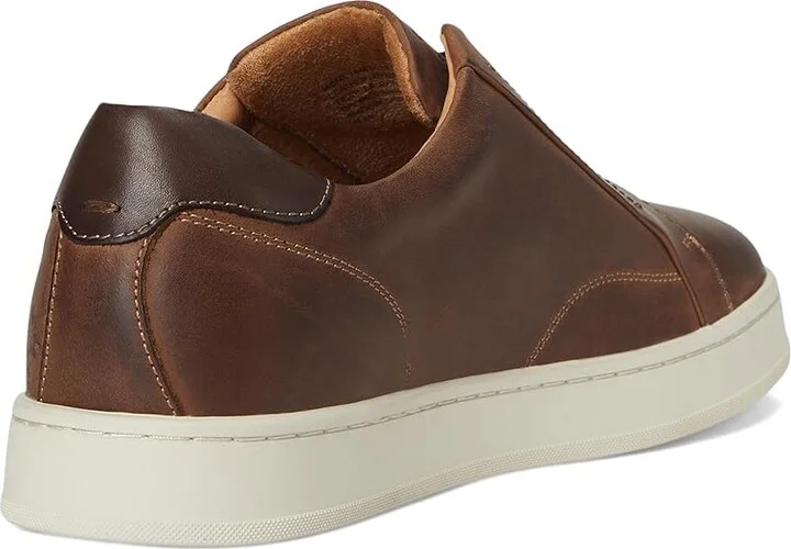 Florsheim Monopoli Elastic Lace To Toe Sneakers Men's Slip on Shoes Brown Crazy Horse : 10.5 M (D), Leather - Image 4