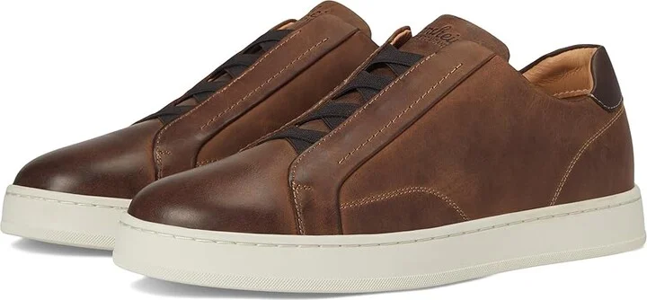 Florsheim Monopoli Elastic Lace To Toe Sneakers Men's Slip on Shoes Brown Crazy Horse : 10.5 M (D), Leather