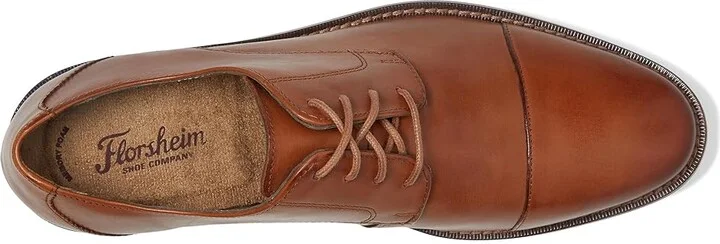 Florsheim Montinaro Cap Toe Oxford Men's Lace Up Cap Toe Shoes Saddle Tan Smooth : 8.5 M (D), Synthetic/Leather - Image 3
