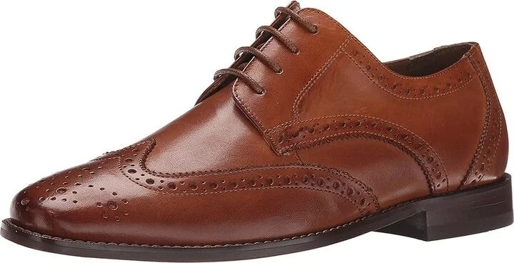Florsheim Montinaro Wingtip Oxford Men's Lace Up Wing Tip Shoes Saddle Tan Smooth : 10 M (D), Leather/Synthetic - Image 2