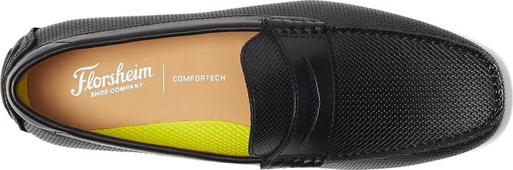 Florsheim Motor Moc Toe Penny Driver Men's Shoes Black : 12 W (3E), Leather - Image 2