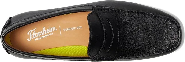 Florsheim Motor Smooth Moc Toe Penny Driver Men's Shoes Black : 9.5 W (3E), Leather - Image 2