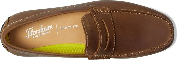 Florsheim Motor Smooth Moc Toe Penny Driver Men's Shoes Brown Crazy Horse : 10.5 W (3E), Leather - Image 2