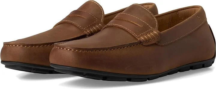 Florsheim Motor Smooth Moc Toe Penny Driver Men's Shoes Brown Crazy Horse : 10.5 W (3E), Leather