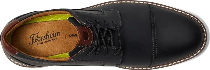 Florsheim Norwalk Cap Toe Oxford Men's Shoes Black Crazy Horse : 9 M (D), Leather - Image 2