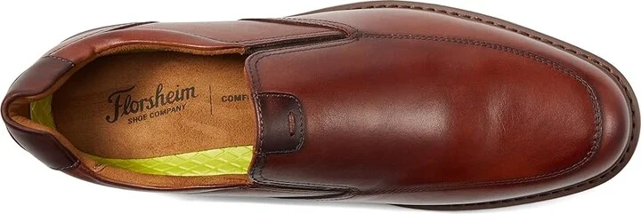 Florsheim Norwalk Moc Toe Slip-On Men's Lace Up Wing Tip Shoes Cognac : 12 M (D), Leather - Image 2