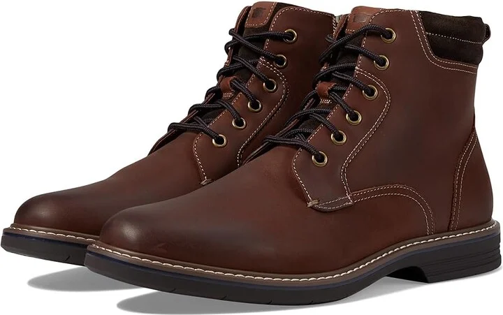 Florsheim Norwalk Plain Toe Lace-Up Boot Men's Shoes Brown Crazy Horse : 7.5 M (D), Suede