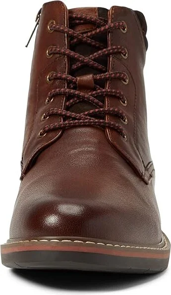 Florsheim Norwalk Plain Toe Lace-Up Boot Men's Shoes Cognac Smooth Leather : 7.5 M (D), Suede - Image 2