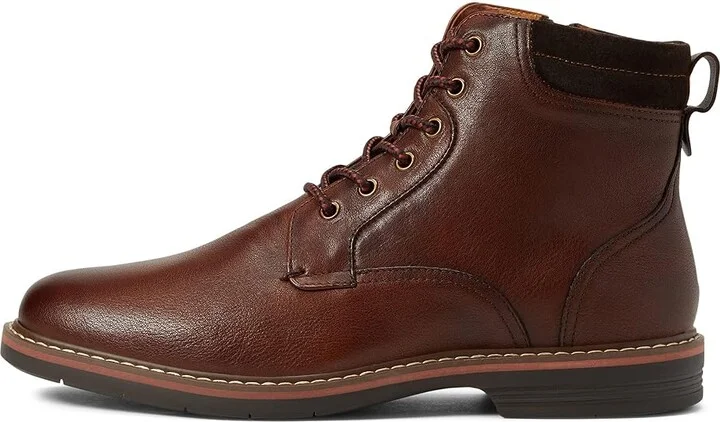 Florsheim Norwalk Plain Toe Lace-Up Boot Men's Shoes Cognac Smooth Leather : 7.5 M (D), Suede - Image 5