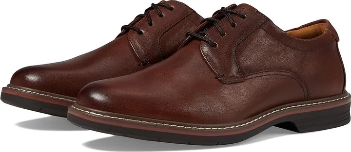 Florsheim Norwalk Plain Toe Oxford Men's Shoes Cognac Milled Leather : 9 M (D)