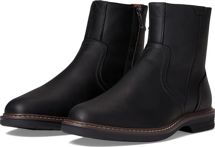 Florsheim Norwalk Side Zip Boot Men's Shoes Black Crazy Horse : 7 M (D), Leather