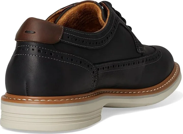 Florsheim Norwalk Wingtip Oxford Men's Lace Up Wing Tip Shoes Black Crazy Horse : 8 W (3E), Lace/Nubuck/Suede - Image 4