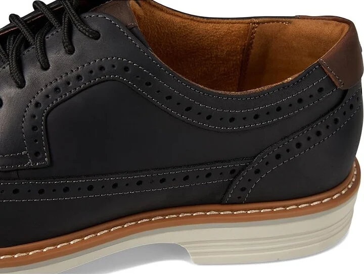Florsheim Norwalk Wingtip Oxford Men's Lace Up Wing Tip Shoes Black Crazy Horse : 8 W (3E), Lace/Nubuck/Suede - Image 7