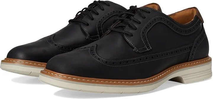 Florsheim Norwalk Wingtip Oxford Men's Lace Up Wing Tip Shoes Black Crazy Horse : 8 W (3E), Lace/Nubuck/Suede