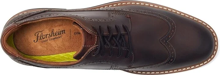 Florsheim Norwalk Wingtip Oxford Men's Lace Up Wing Tip Shoes Brown Crazy Horse : 9.5 M (D), Lace/Nubuck/Suede - Image 2