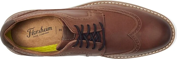 Florsheim Norwalk Wingtip Oxford Men's Lace Up Wing Tip Shoes Cognac : 9 W (3E), Lace/Nubuck/Suede - Image 2