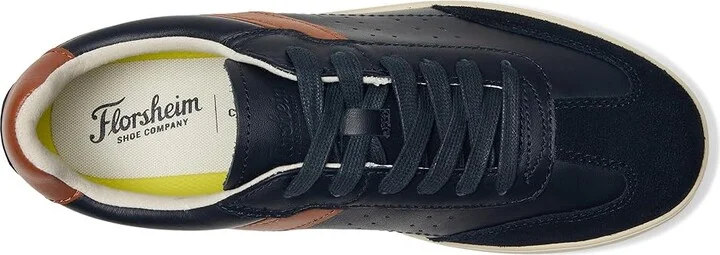Florsheim Pace T-toe Lace Up Sneakers Men's Slip on Shoes Navy : 10 M (D), Leather - Image 2