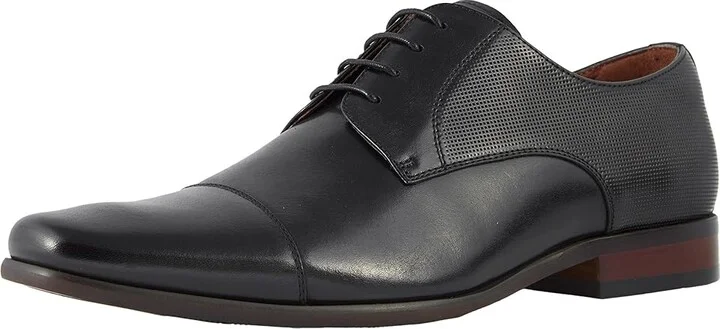 Florsheim Postino Cap Toe Oxford Men's Lace Up Cap Toe Shoes Black Smooth/Perf : 7 D (M), Leather - Image 2