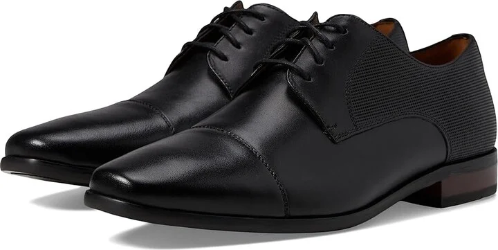 Florsheim Postino Cap Toe Oxford Men's Lace Up Cap Toe Shoes Black Smooth/Perf : 7 D (M), Leather
