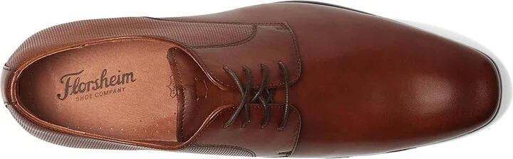 Florsheim Postino Plain Toe Oxford Men's Plain Toe Shoes Cognac Smooth/Perf : 9.5 D (M), Leather - Image 3