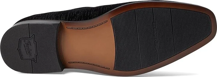 Florsheim Postino Plain Toe Velvet Slip-On Men's Lace Up Wing Tip Shoes Black : 14 M (D), Leather/Velvet - Image 3
