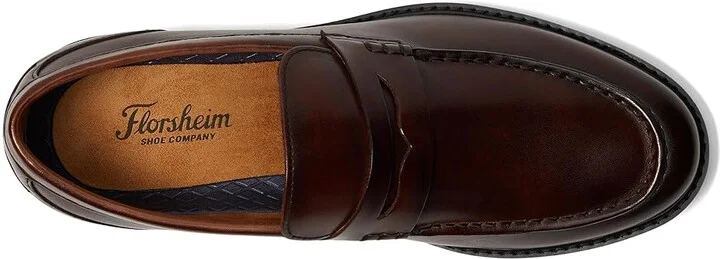 Florsheim Renegade Moc Toe Penny Loafer Men's Lace Up Wing Tip Shoes Brown : 9.5 M (D), Leather - Image 2