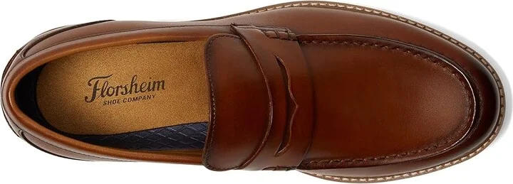 Florsheim Renegade Moc Toe Penny Loafer Men's Lace Up Wing Tip Shoes Cognac : 9.5 M (D), Leather - Image 2