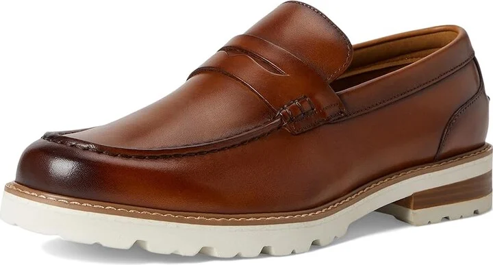 Florsheim Renegade Moc Toe Penny Loafer Men's Lace Up Wing Tip Shoes Cognac : 9.5 M (D), Leather - Image 5