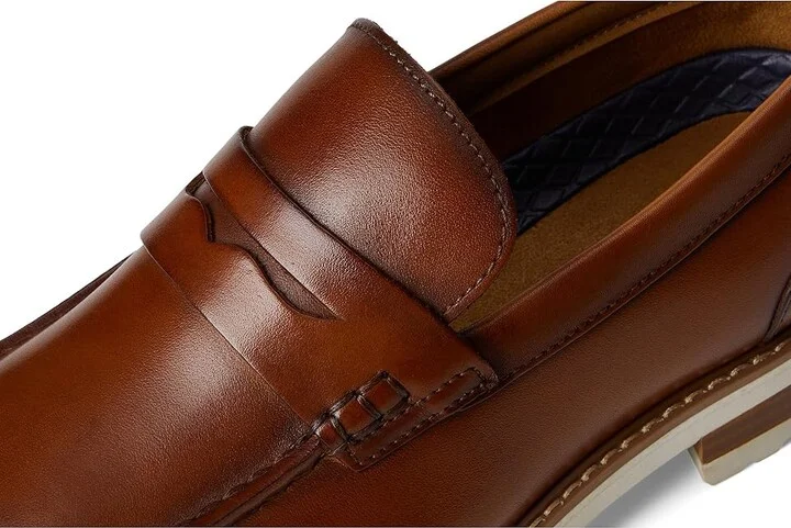 Florsheim Renegade Moc Toe Penny Loafer Men's Lace Up Wing Tip Shoes Cognac : 9.5 M (D), Leather - Image 7
