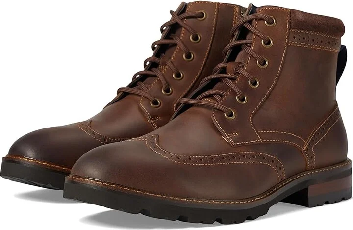 Florsheim Renegade Wing Tip Lace-Up Boot Men's Lace Up Wing Tip Shoes Brown Crazy Horse : 13 M (D), Leather