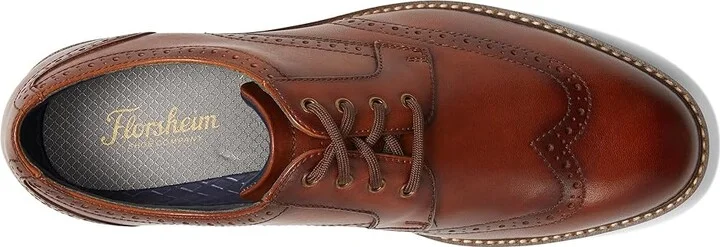 Florsheim Renegade Wing Tip Oxford Men's Lace Up Wing Tip Shoes Cognac : 9 M (D), Leather - Image 2