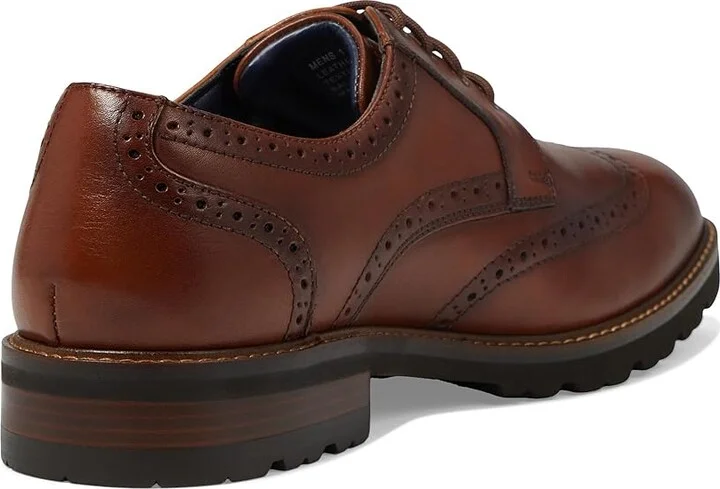 Florsheim Renegade Wing Tip Oxford Men's Lace Up Wing Tip Shoes Cognac : 9 M (D), Leather - Image 4