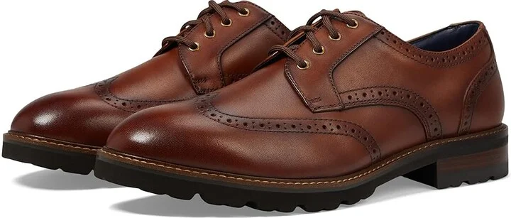 Florsheim Renegade Wing Tip Oxford Men's Lace Up Wing Tip Shoes Cognac : 9 M (D), Leather