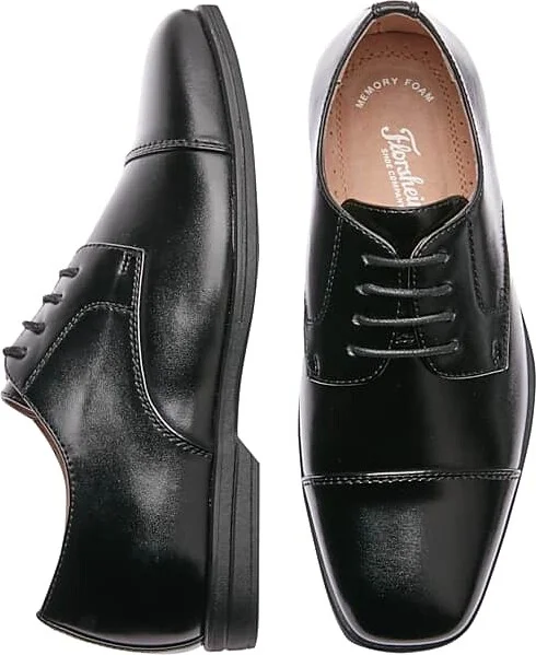 Florsheim Rolan Leather Boys Cap Toe Dress Shoes Black