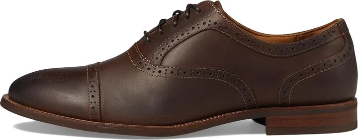Florsheim Rucci Cap Toe Bal Oxford Men's Lace Up Wing Tip Shoes Brown Crazy Horse : 11 W (3E), Leather - Image 6