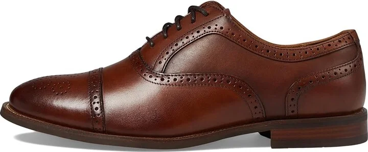 Florsheim Rucci Cap Toe Bal Oxford Men's Lace Up Wing Tip Shoes Cognac : 10 M (D), Leather - Image 6