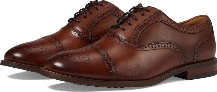 Florsheim Rucci Cap Toe Bal Oxford Men's Lace Up Wing Tip Shoes Cognac : 10 M (D), Leather