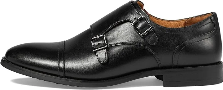 Florsheim Rucci Cap Toe Double Monk Oxford Men's Lace Up Wing Tip Shoes Black : 8.5 W (3E), Leather - Image 6