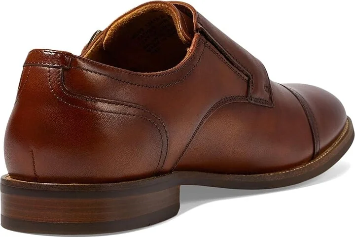 Florsheim Rucci Cap Toe Double Monk Oxford Men's Lace Up Wing Tip Shoes Cognac : 8 W (3E), Leather - Image 4