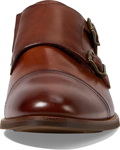 Florsheim Rucci Cap Toe Double Monk Oxford Men's Lace Up Wing Tip Shoes Cognac : 8 W (3E), Leather - Image 5