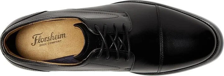 Florsheim Rucci Cap Toe Oxford Men's Shoes Black/Black Sole : 10 W (3E), Leather - Image 2
