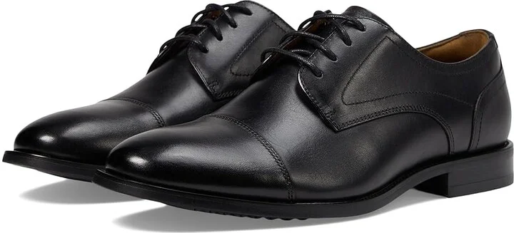 Florsheim Rucci Cap Toe Oxford Men's Shoes Black/Black Sole : 10 W (3E), Leather
