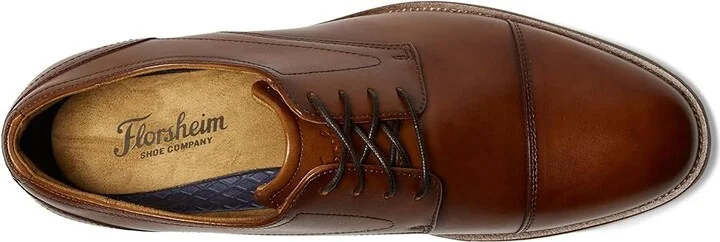 Florsheim Rucci Cap Toe Oxford Men's Shoes Cognac Smooth : 14 W (3E), Leather - Image 2