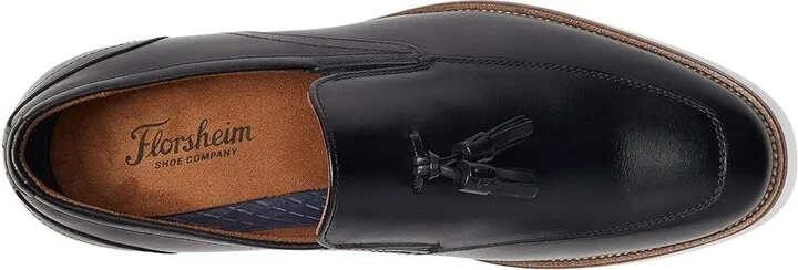 Florsheim Rucci Moc Toe Tassel Loafer Men's Lace Up Wing Tip Shoes Black : 7.5 W (3E), Leather - Image 2