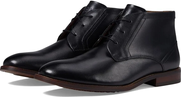 Florsheim Rucci Plain Toe Chukka Boot Men's Shoes Black Smooth : 9.5 M (D), Leather