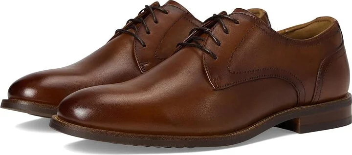 Florsheim Rucci Plain Toe Oxford Men's Shoes Cognac Smooth : 7 W (3E), Leather