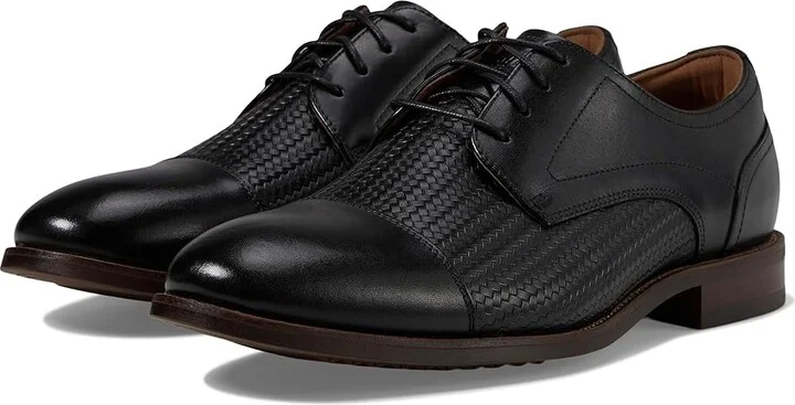 Florsheim Rucci Weave Cap Toe Oxford Men's Lace Up Wing Tip Shoes Black : 10.5 M (D), Leather